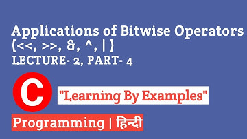 Lecture 12: Applications of Bitwise Operators