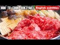 美味しい和牛ですきやき鍋パしたらお肉がとろけて幸せ過ぎた♪ Japan's Best food!! Japanese Wagyu beef SUKIYAKI