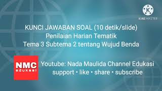soal tema 3 subtema 2 kelas 3 SD kunci jawaban penilaian ulangan harian