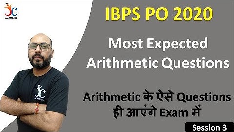 Most Expected Arithmetic Questions For IBPS PO 2020 | Part-3 | Maths  By Joneja Sir
