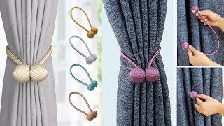 Magnetic curtain tie backs