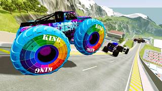Epic High Speed Monster trucks jumps stunts & RMD random car #43 | BEAMNG Drive screenshot 1