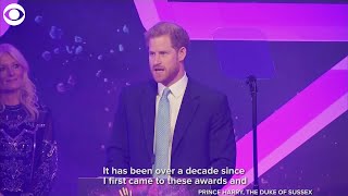 WEB EXTRA: Prince Harry gets emotional during speech about becoming a parent