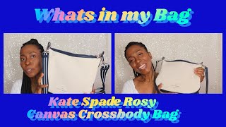 WHATS IN MY KATE SPADE ROSY CANVAS CROSSBODY BAG; My Mother's Day Gift!!