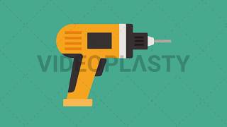 Hand Drill Icon Stock Animation [MOV & GIF]