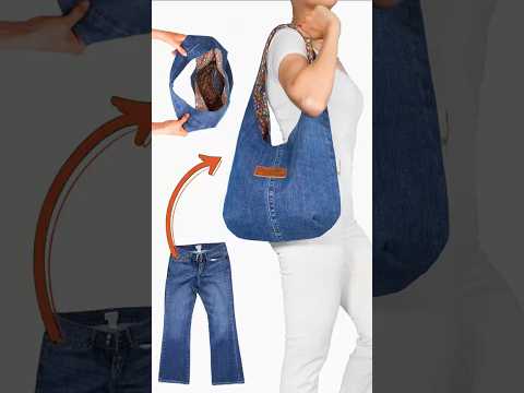 How to Sew Hobo Bag from old Jeans Thrift Flip Ideas Miarti👜✂️
