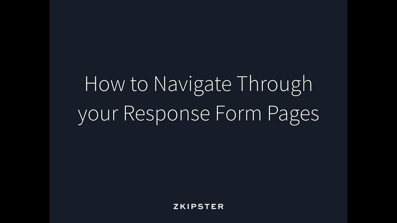 Online Invitation Management: How to Navigate Through your Response Form Pages | zkipster Tutorial