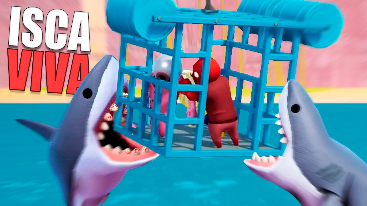 Pescando tubarão USANDO Amigosno Gang Beasts
