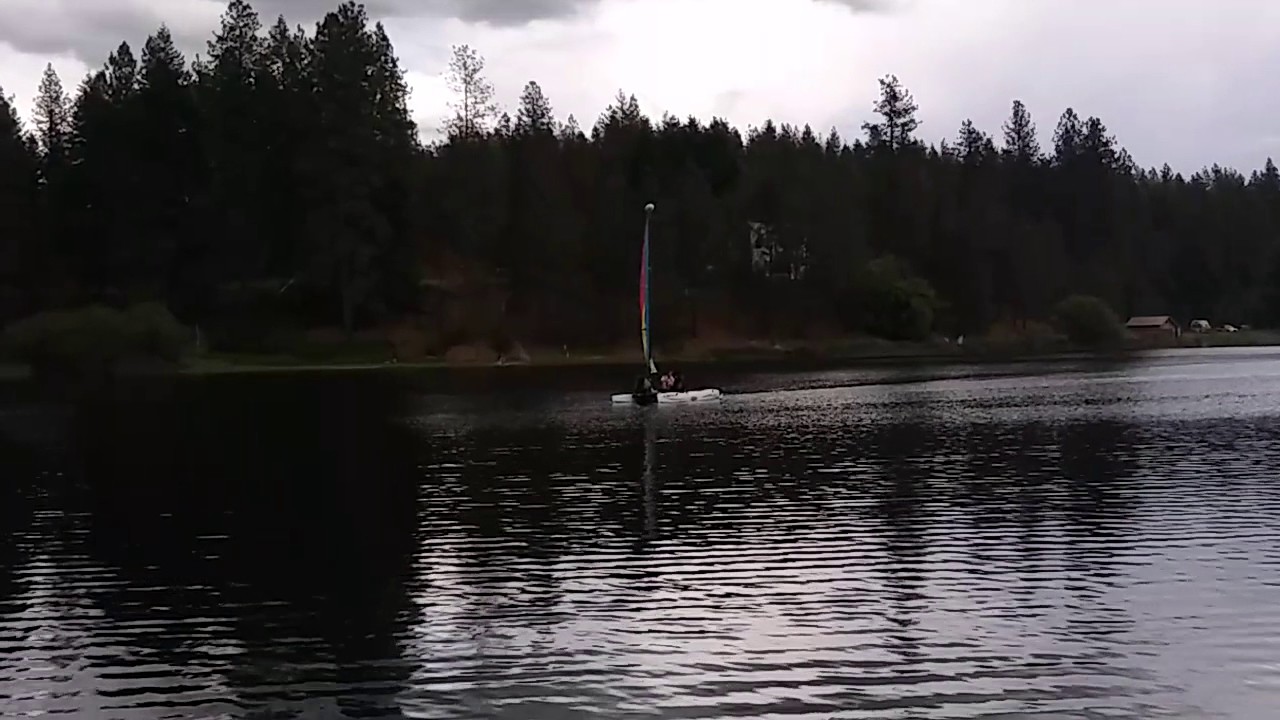 Sailing Bear Lake, Spokane County, WA. June 10, 2017... Light winds