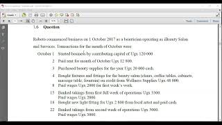 Financial Accounting: Preparation of Ledger Accounts