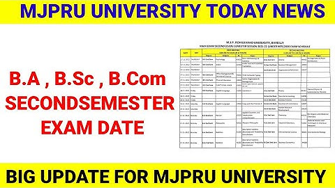 mjpru university today news ll b.a b.sc b.com second semester exam date ll schedule