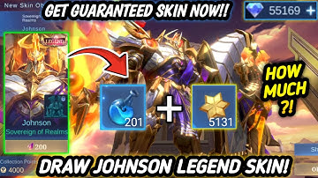 HOW MUCH 💎?! DRAW JOHNSON LEGEND SKIN "SOVEREIGN OF REALMS" 100% WORTH IT (BEST SKIN)! - MLBB