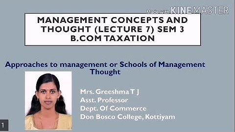 MANAGEMENT CONCEPTS AND THOUGHT (LECTURE 7) SEM 3 B.COM TAXATION - schools of management thought.