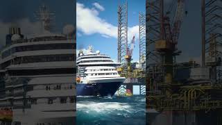 Cruise Ship Loses Control, Hits Offshore Oil Platform!