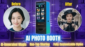 AI Photo Booth for Events | Digital Image Photo Experience Machine Perfect for Rental & Sale