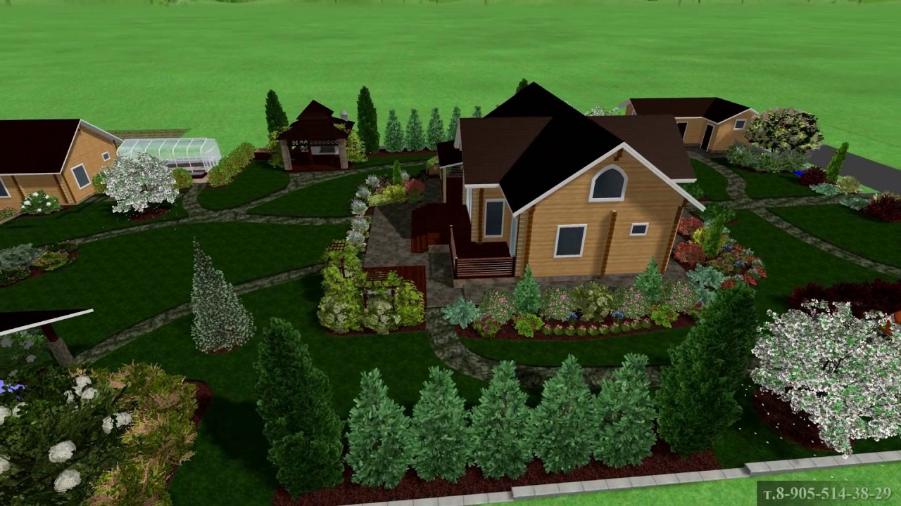 Экспресс проект ландшафтного дизайна участка с уклоном вытянутой ...