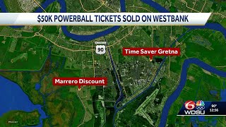 Two $50,000 lottery tickets sold on the West Bank