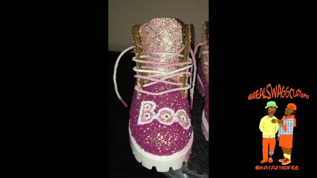 Custom glitter Timberland boots 2016 Real Swagg Customs YouTube