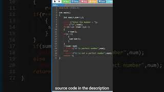 perfect number program in c using for loop