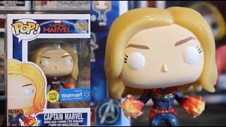 CAPTAIN MARVEL MOVIE FUNKO POP WALMART EXCLUSIVE UNBOXING REVIEW GLOW IN THE DARK #CAPTAINMARVEL