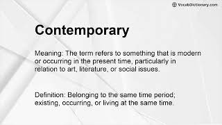 Contemporary Meaning