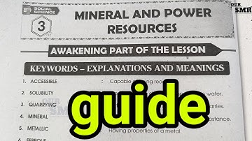 8th class Social Studies 3rd lesson mineral and power resources question and answers notes guide