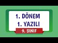 9.Sınıf MATEMATİK 1.Dönem 1.Yazılı