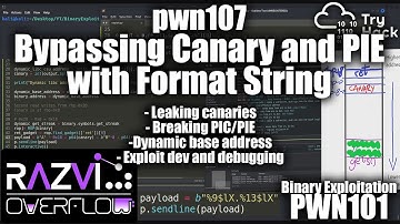 PIE and Canary bypass with Format String  - pwn107 - PWN101 | TryHackMe