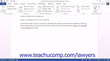 Microsoft Word 2013 Training for Lawyers: Inserting Footnotes and Endnotes, Tutorial Lesson 26.4
