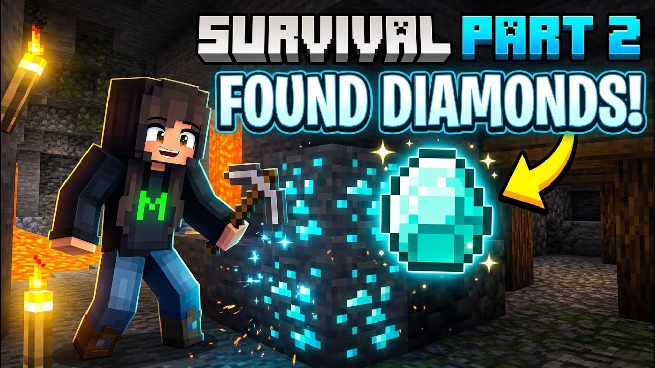 I FOUND DIAMONDS ALREADY?! 💎 | Minecraft Survival Series Ep. 2 - YouTube