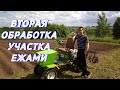 ВТОРАЯ ОБРАБОТКА УЧАСТКА ЕЖАМИ / Самодельный минитрактор из мотоблока.