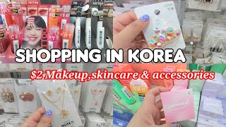 Shopping in korea 🇰🇷vlog, $2 Korean makeup,skincare & accessories 🛍 super fixing tint & highlighters