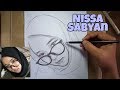 Menggambar wajah NISSA SABYAN tanpa penghapus ( part 2 )