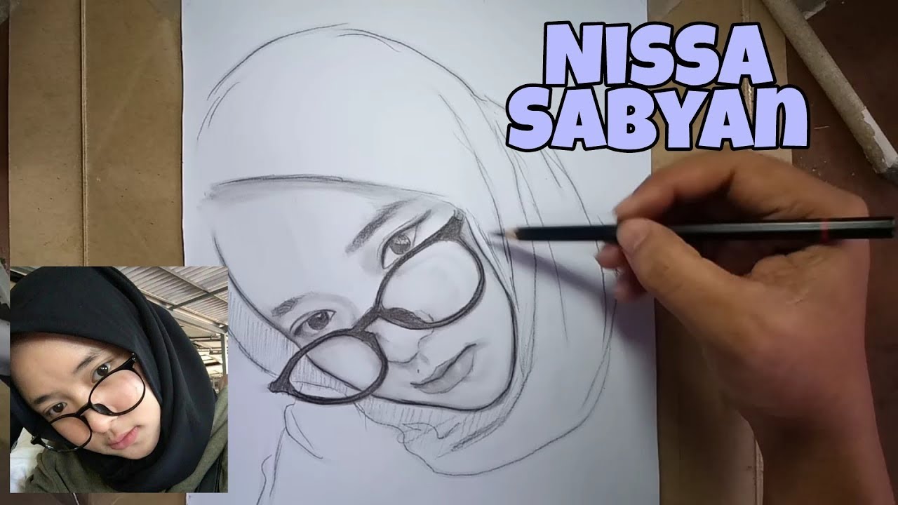 Menggambar Wajah NISSA SABYAN Tanpa Penghapus Part 2