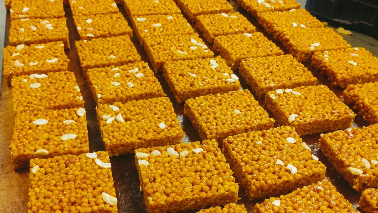 Boondi Candy Sweet Making | How to make cashew Boondi Chikki mithai | indian sweets making videos