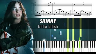 Billie Eilish - SKINNY - Piano Tutorial with Sheet Music screenshot 4