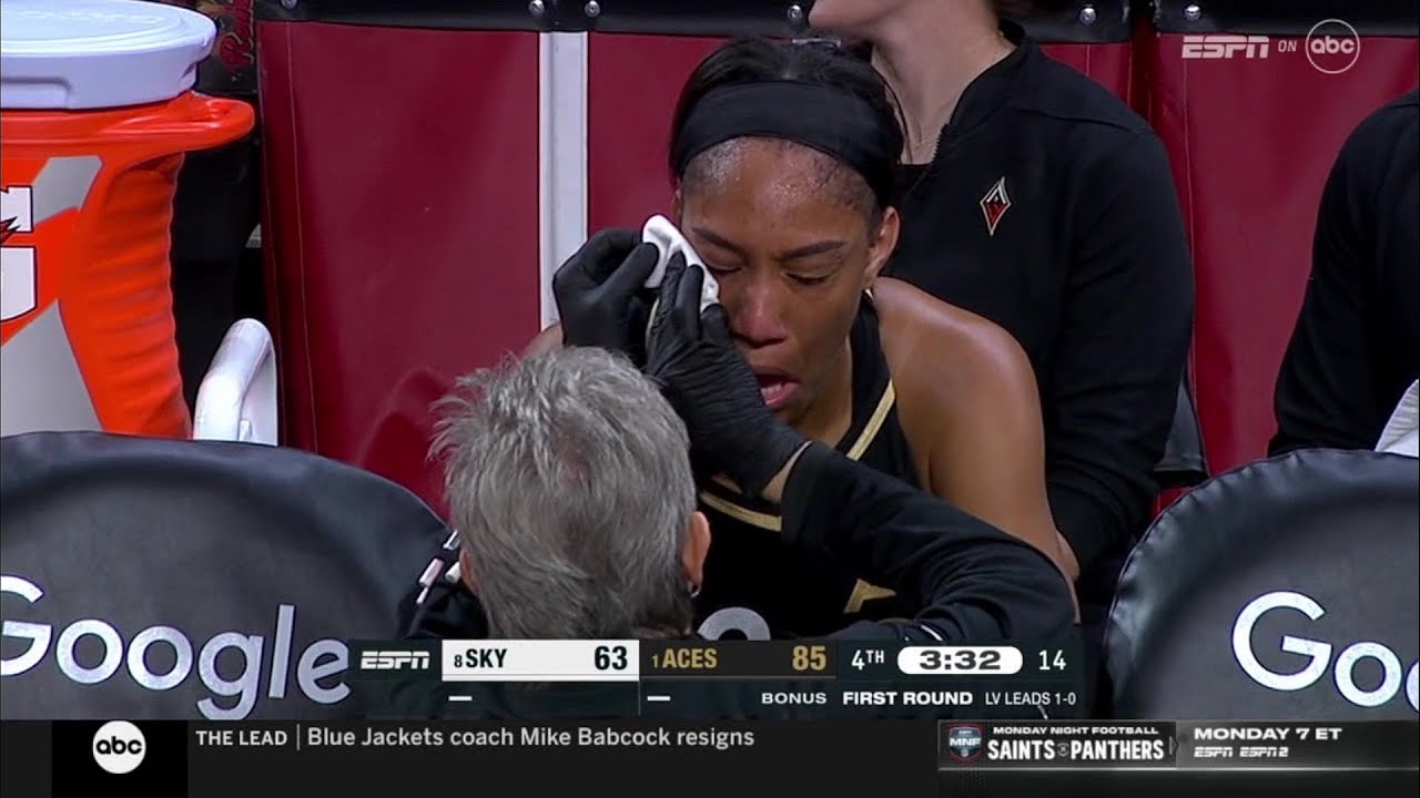 Aja Wilson SMACKED In The Eye In 20 Point BLOWOUT  WNBA Playoffs Las Vegas Aces vs Chicago Sky