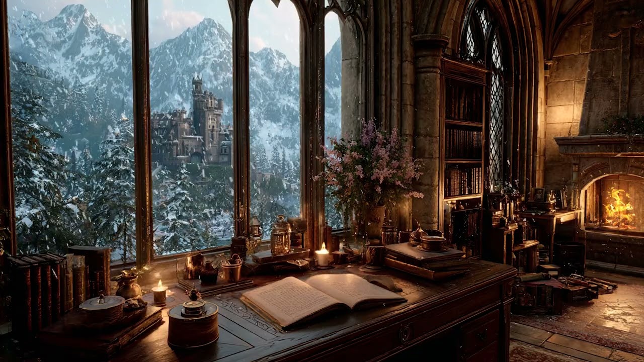 Warm Winter Night Ending the Day in Warm Silence | Peaceful Winter Ambience for Deep Sleep