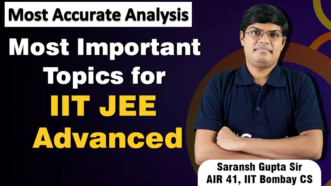 Most Important Chapters for IIT | JEE 2024 | Saransh Sir, AIR 41, IIT ...