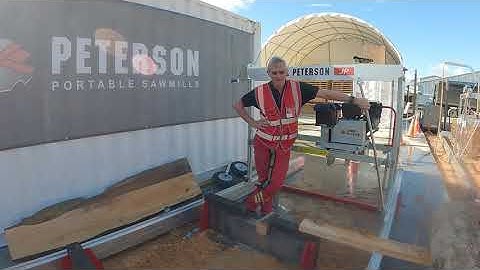 Manual Log Loading using the "bridging" method for a Peterson Sawmill.