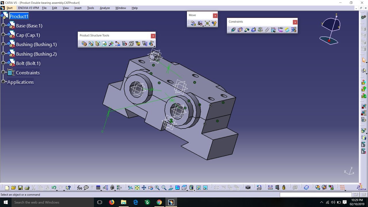 Double Bearing Assembly [ Design, Part design, Assembly] YouTube