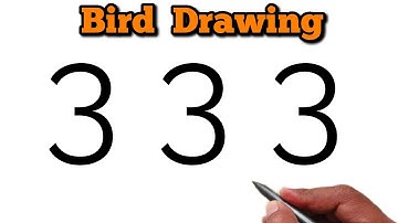 🕊️ How to Draw a Cute Bird from Number 333 | Amazing Number Drawing Trick