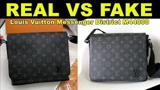 Real vs Fake Louis Vuitton Messenger District Monogram Eclipse PM Noir Black
