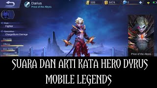 Suara Dan Arti Kata Hero Dyrroth Mobile Legends