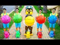 Five Little Babies Jumping on the Bed | Kids Song with Basketballs and Chase