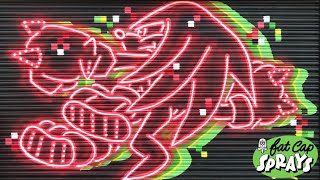 Spray painting Knuckles Graffiti Art On A Shop Shutter!