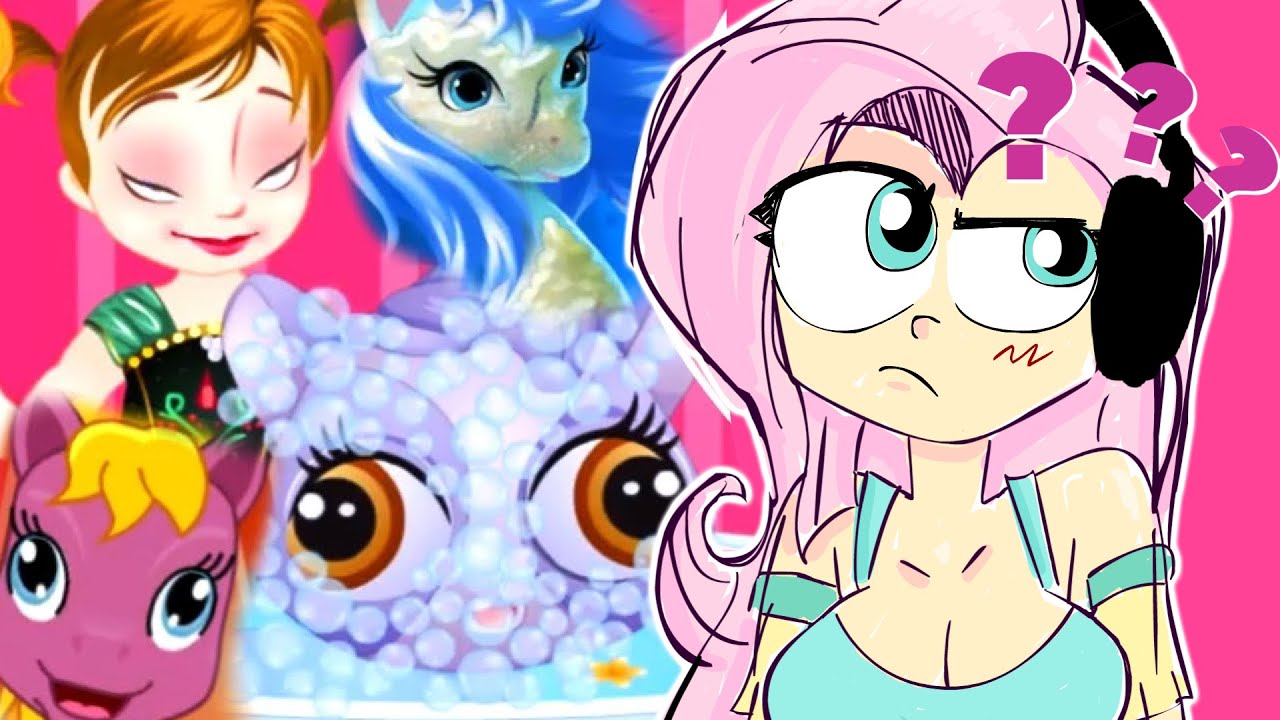 Fluttershy plays Weird Pony Games 🍉  QUESTIONS.  Part 5 