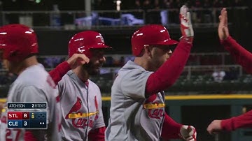 STL@CLE: Holliday hits a three-run homer to right