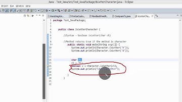 Java Tutorial - isLetter() method to find if the character is a letter