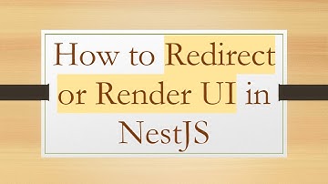 How to Redirect or Render UI in NestJS